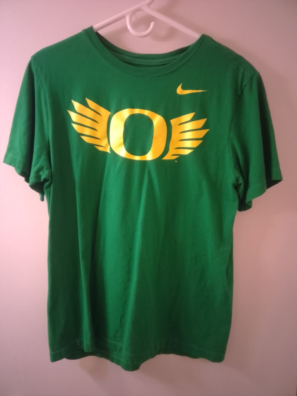 Nike Green T-Shirt with Yellow Oregon Winged O Graphic